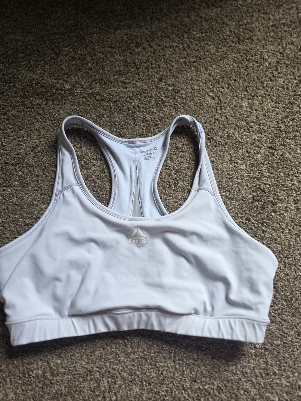 Reebok Light White Racerback Sports Bra